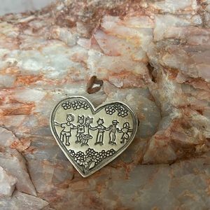 Sterling Silver Children Heart Brooch